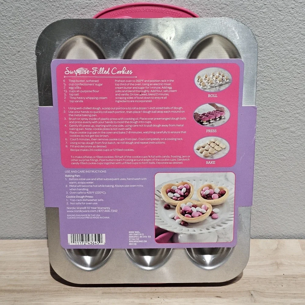 New Nordicware With Love 12 Filled Heart Cookie Cake Tray Set Valentine's Day